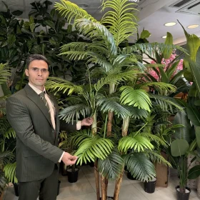 نخل کنتیا ۵ کوپه ۱۸۰ سانت؛ نخل کنتیا مصنوعی ۱۸۰ سانتی با ۵ تنه و برگ‌های طبیعی
