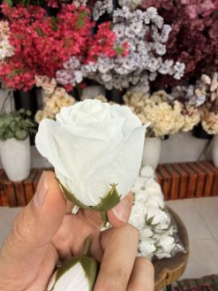 سرگل مصنوعی رز صابونی سفید و نباتی