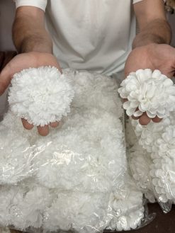 سرگل میخک و سوسن پارچه‌ای (رنگ سفید) – بسته ۱۲ عددی
